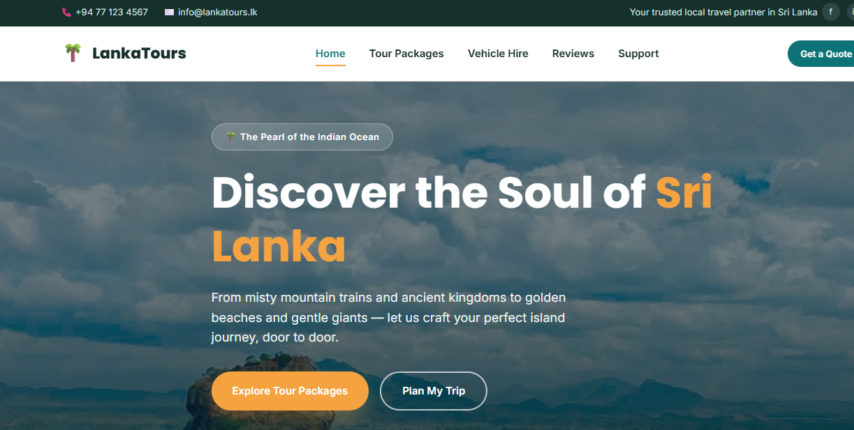 Tourism Web Sample